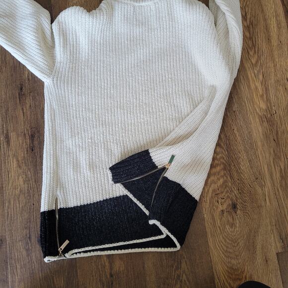 Cynthia Rowley Women's M Mock Neck Colorblock Long Sleeved Sweater Soft Comfy - Picture 5 of 11